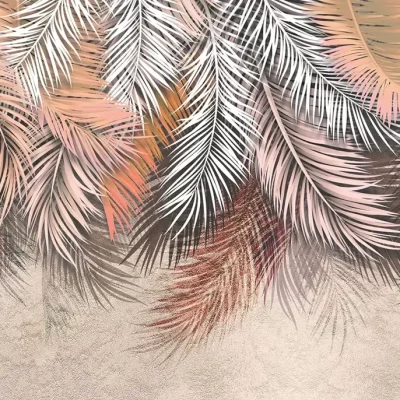 Tropical trees and leaves 4D Mural Wallpaper