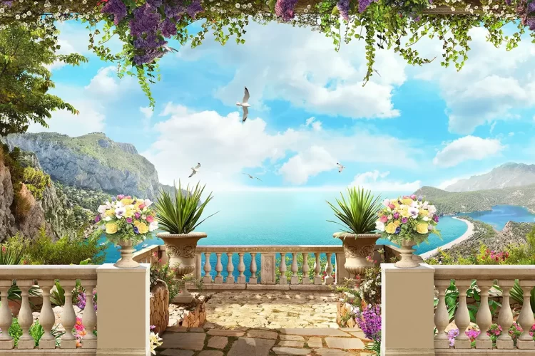 Mediterranean Escape 4D Mural Wallpaper