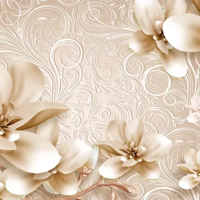 Elegant Flowers 4D Mural Wallpaper